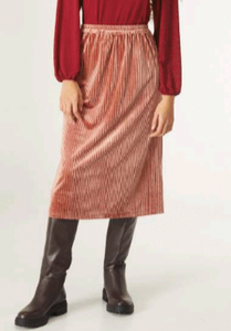 Textured Velvet Skirt - Pink