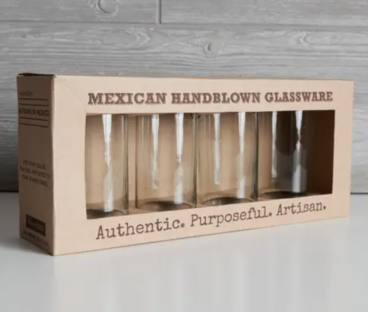 Handblown Mexican Highball Glasses - Clear
