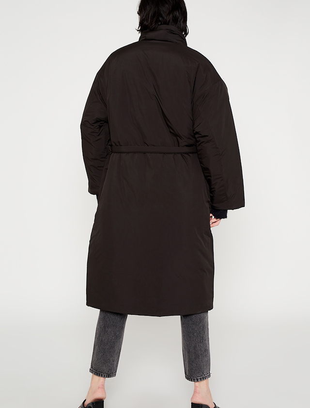Puffer Trench Coat - Black