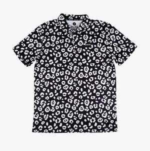 Leopard Polo Shirt - Black/White