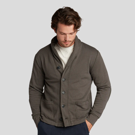 Dunlop Waffle Lined Cardigan - Beluga