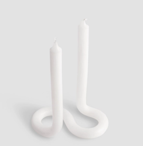 Double Twist Candle - White