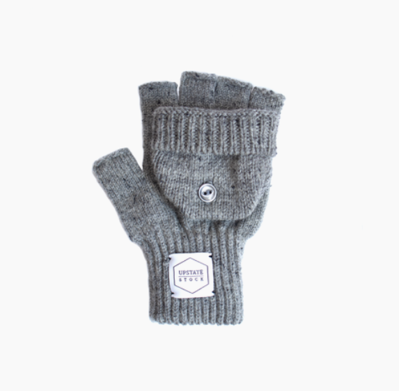 Grey Tweed Convertible Fingerless 'Glomitt' - L/XL