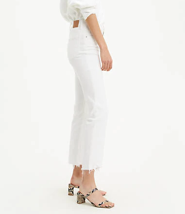 724 High Rise Straight Crop Jeans - White