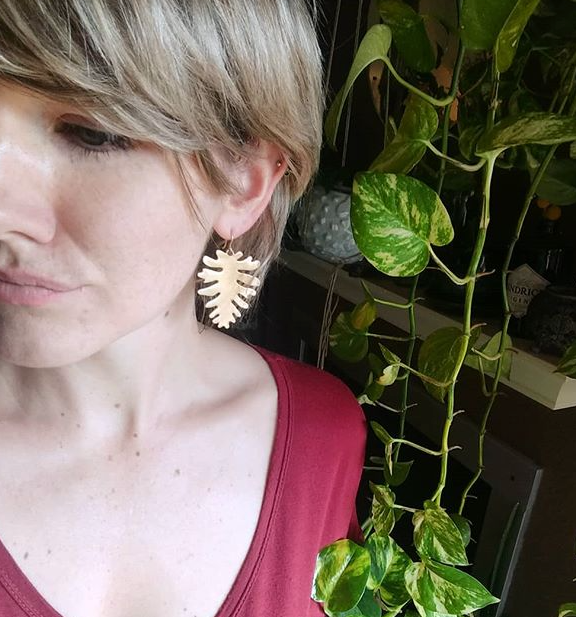 Philodendron Earrings - Bronze
