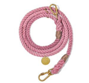 Adjustable Cotton Rope Dog Leash - Blush