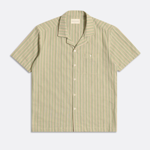 Selleck Shirt - Picchi Stripe Desert Turf Green