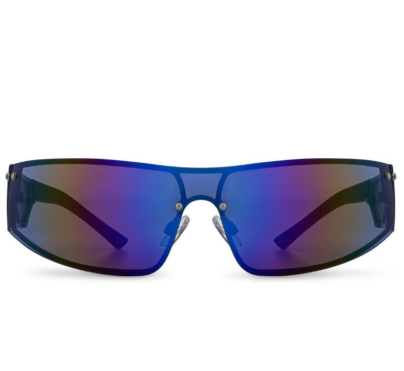 Flixton Sunglasses - Silver / Blue Mirror