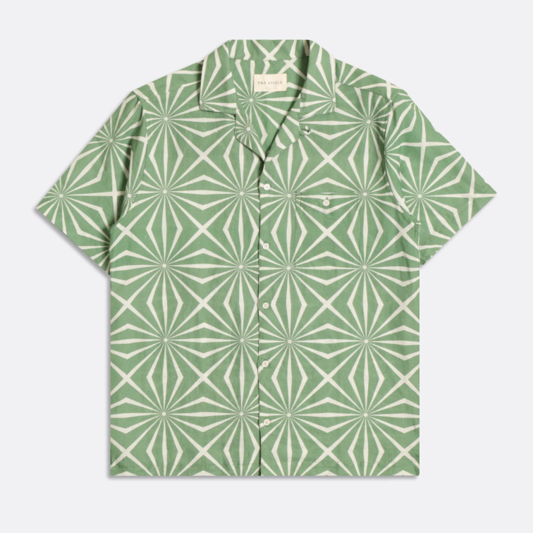 Selleck Shirt - Taneto Print Turf Green
