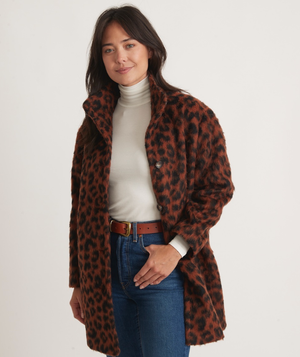 Stephanie Cocoon Coat - Cheetah