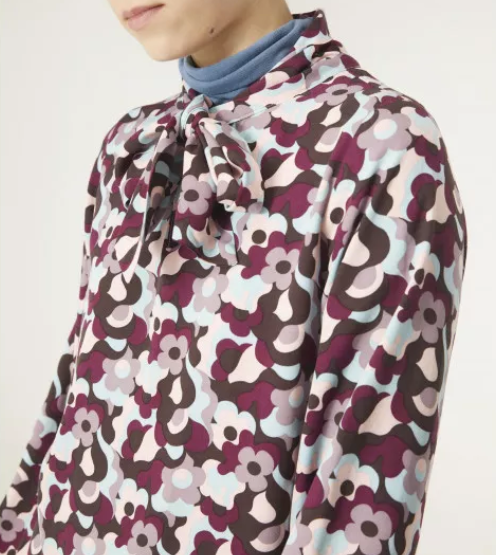 Psychedelic Print Mini Smock Dress - Purple