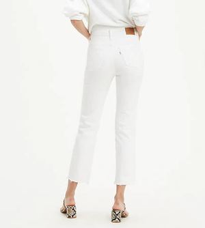 724 High Rise Straight Crop Jeans - White