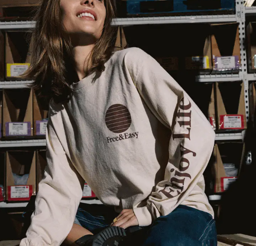 Three Palms LS Tee - Natural