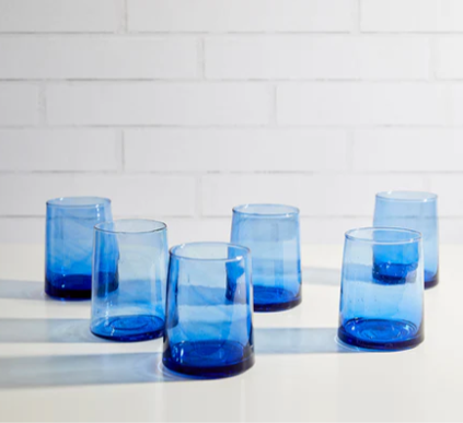 Moroccan Small Cone Glasses - Blue - Set of 6