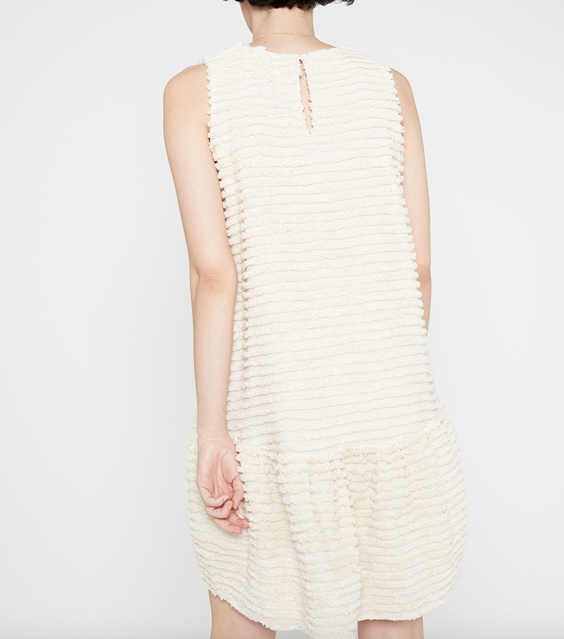 Sleeveless Textured Dress - White