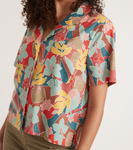 Lucy Short Sleeve Resort Shirt - Hibiscus Floral