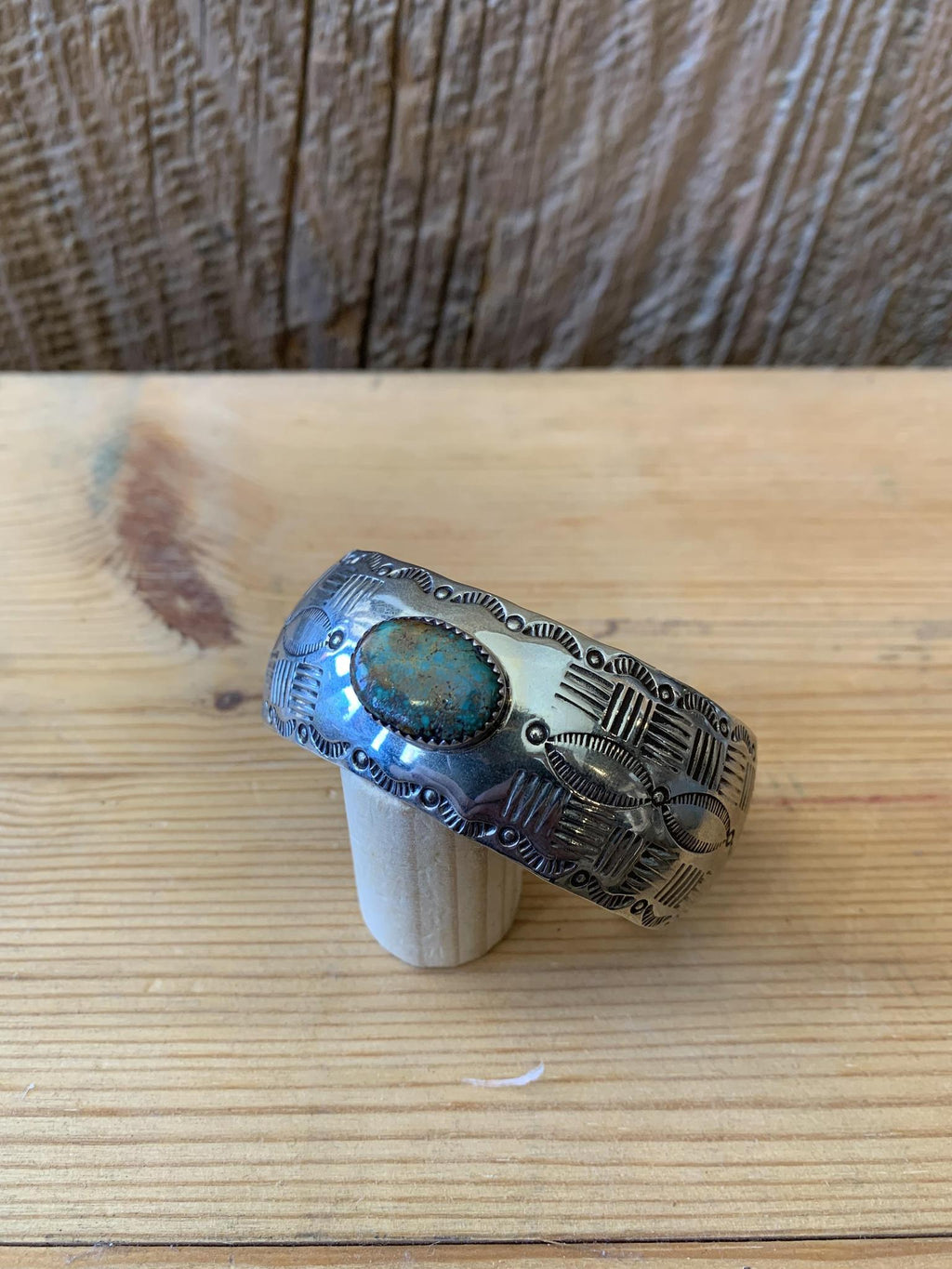 Native American Stamped Cuff w/ Turquoise