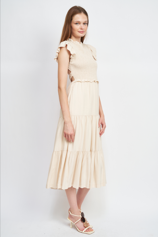 Denisse Midi Dress - Natural