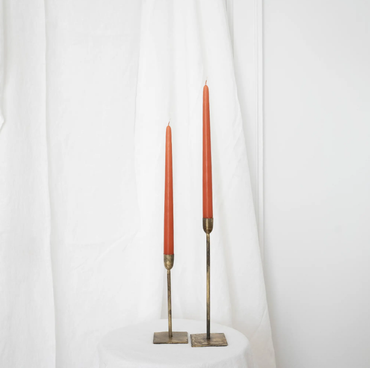 Taper Candle Pair - Terra Cotta