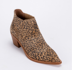 Shana Booties - Tan/Black Dusted Leopard Suede