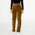 Velvet Straight-Leg Trousers - Green