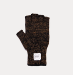 Rust Melange Fingerless Ragg Wool Gloves - L/XL