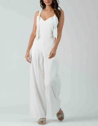 Clover Knot Jumpsuit - White - Genterie Supply Co.