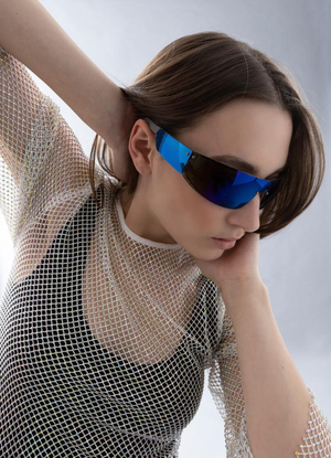 Flixton Sunglasses - Silver / Blue Mirror