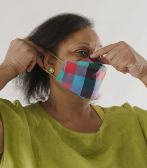 Fabric Loop Mask Set - Madras Mix