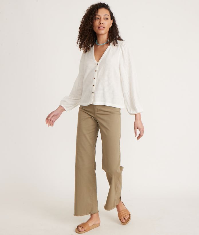 Colette Top - White Shadow Stripe