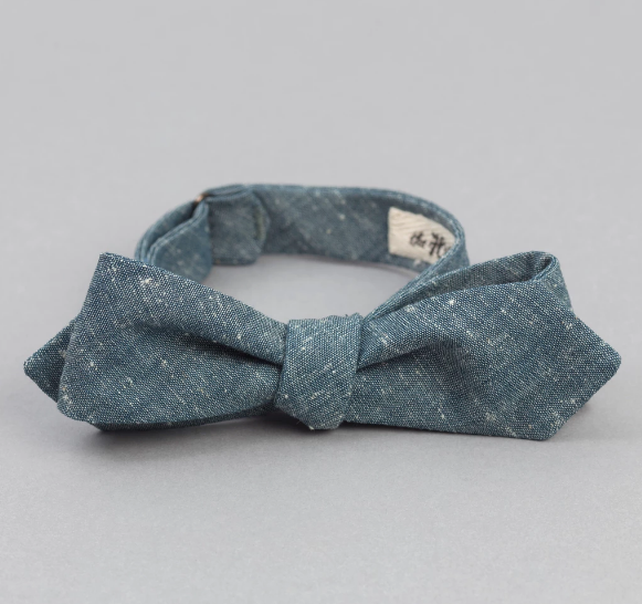 Extra Neppy Indigo Chambray Bow-tie - Genterie Supply Co.