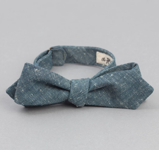 Extra Neppy Indigo Chambray Bow-tie - Genterie Supply Co.