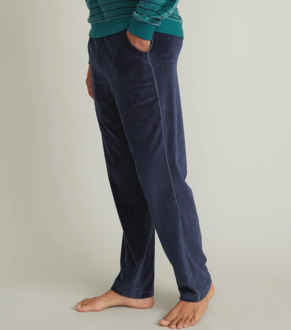 Velour Lounge Pant - Black Iris