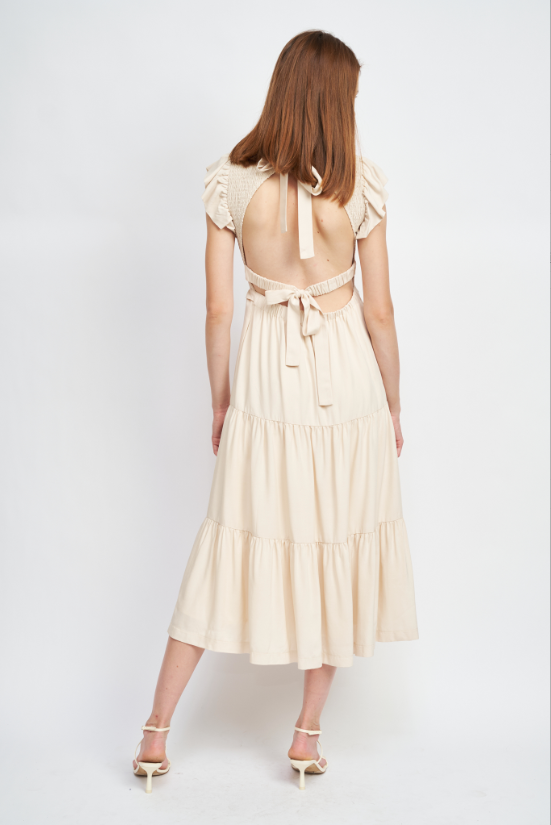 Denisse Midi Dress - Natural