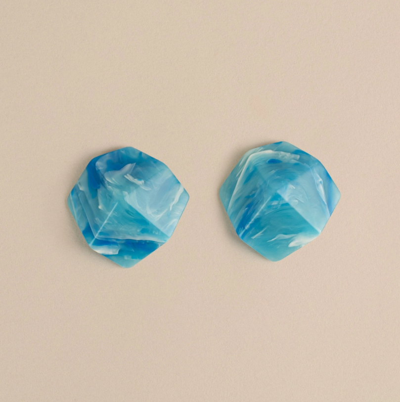 Sculpture Studs - French Coast Blue