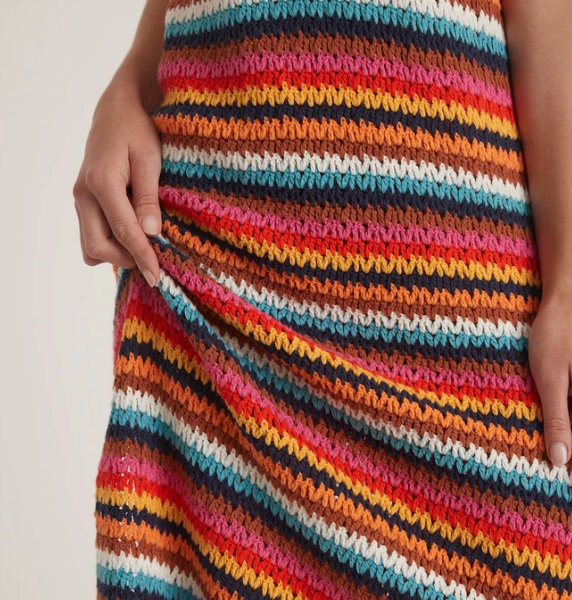 Fiona Crochet Dress in Multi Stripe – Marine Layer