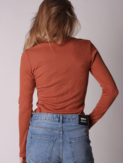 Ruby Roll Neck Top - Rust - Genterie Supply Co.
