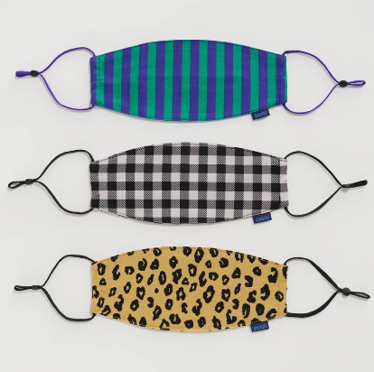 Fabric Loop Mask Set - Gingham, Leopard, & Stripes