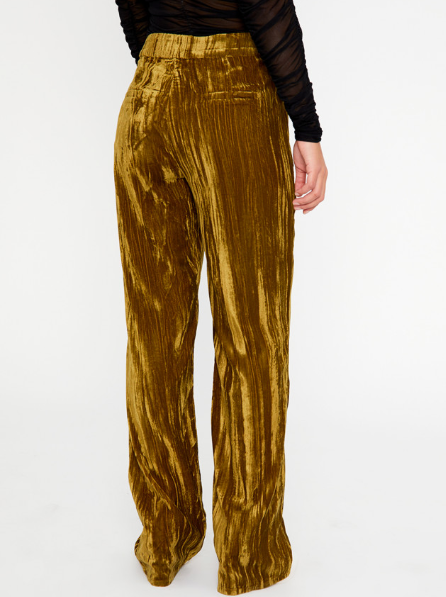 Velvet Straight-Leg Trousers - Green