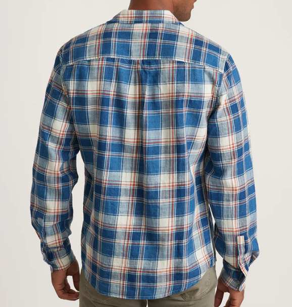 Classic Fit LS Selvage Shirt - White/Blue/Red Plaid