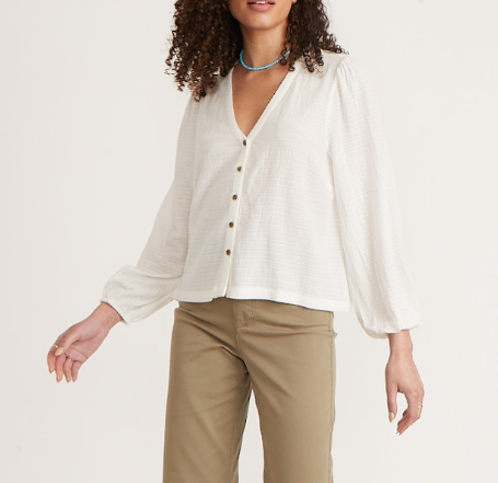 Colette Top - White Shadow Stripe