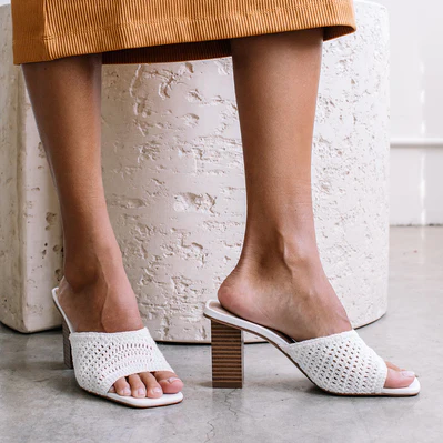 Layton Heeled Sandal - White