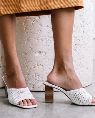 White Layton Heeled Sandal