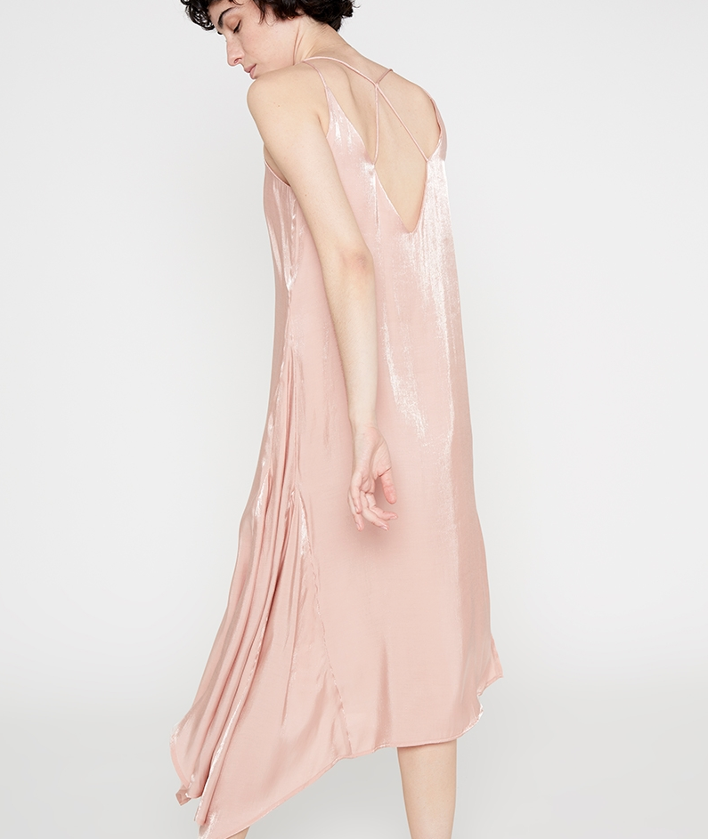 Asymmetric Slip Dress - Pink