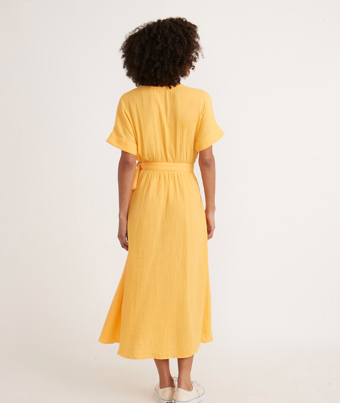 Valencia Wrap Dress - Golden Yellow