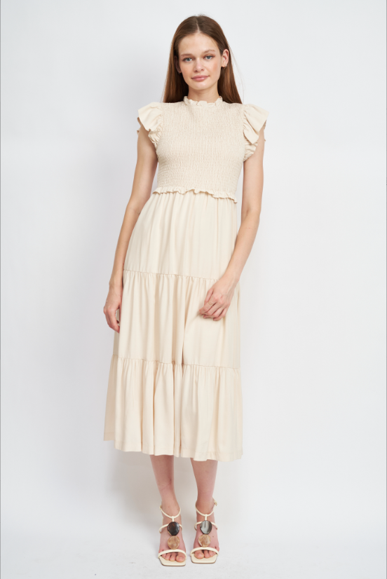 Denisse Midi Dress - Natural