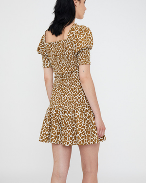 Fitted Mini Dress - Giraffe Print