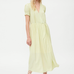 Jacquard Lightweight Midi Dress with Flowers - Green