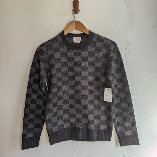 Check R Faux Mohair Sweater - Black