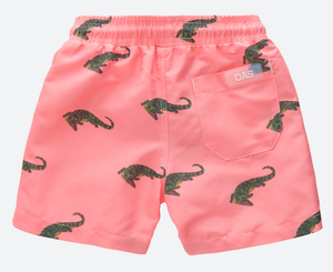 Kids Gator Swim Shorts - Coral